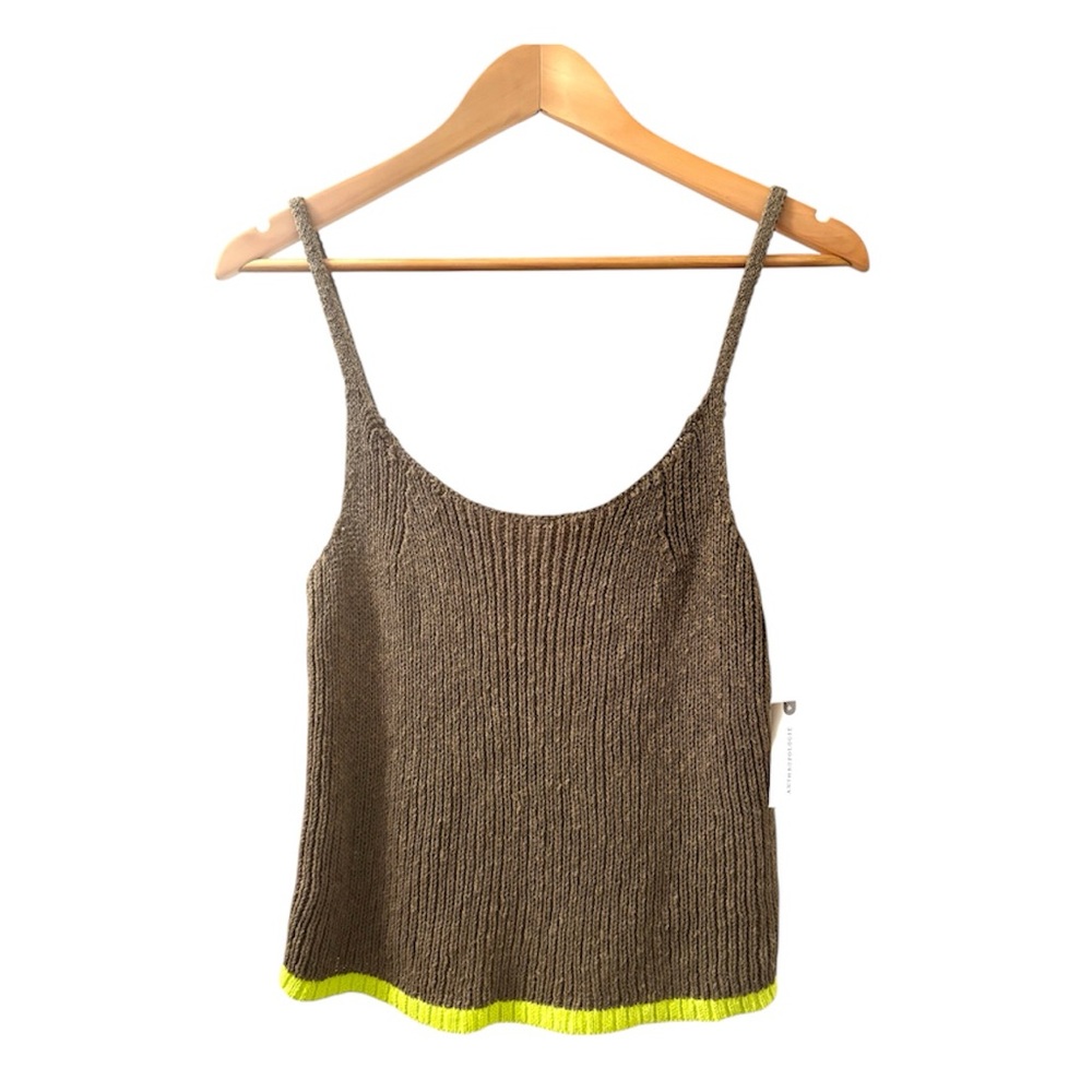 Anthropologie Easy Knit Tank Women’s Small Olive Green Lime